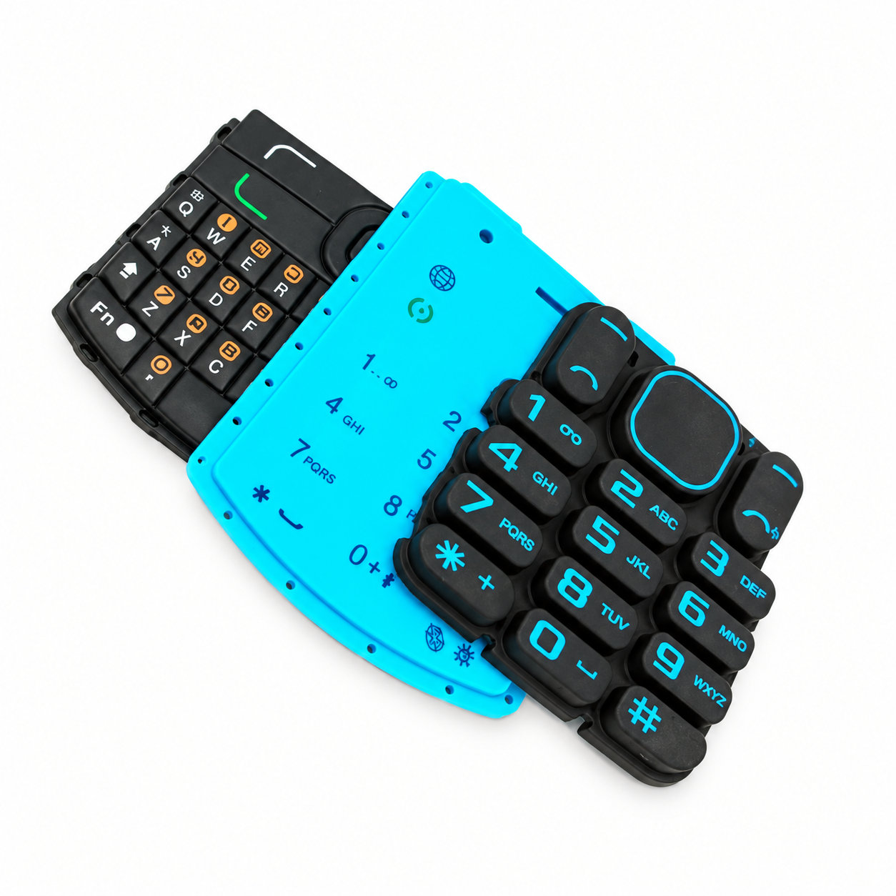 Hot-selling phone keypad buttons silicone keyboard with silk printing