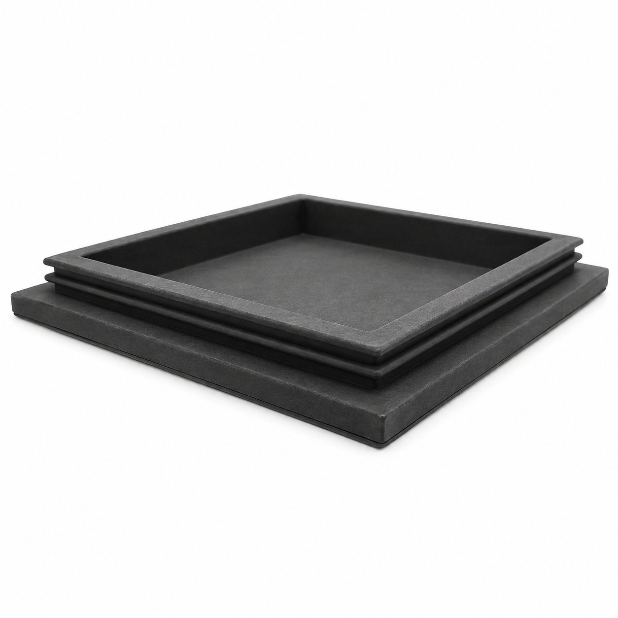 Custom molded square rubber lid for acrylic container