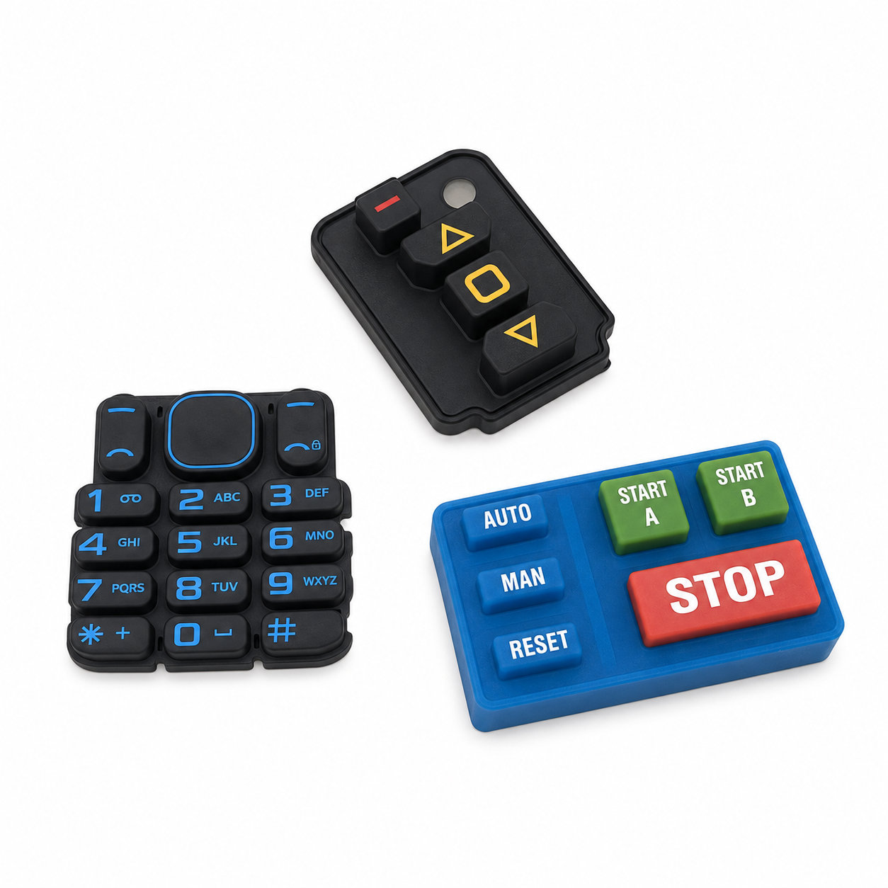 Silicone control keypads rubber power button