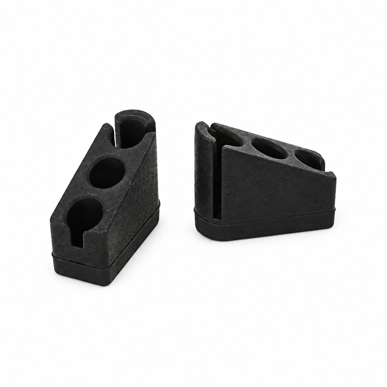 Compressed molded neoprene rectangular rubber plug with holes