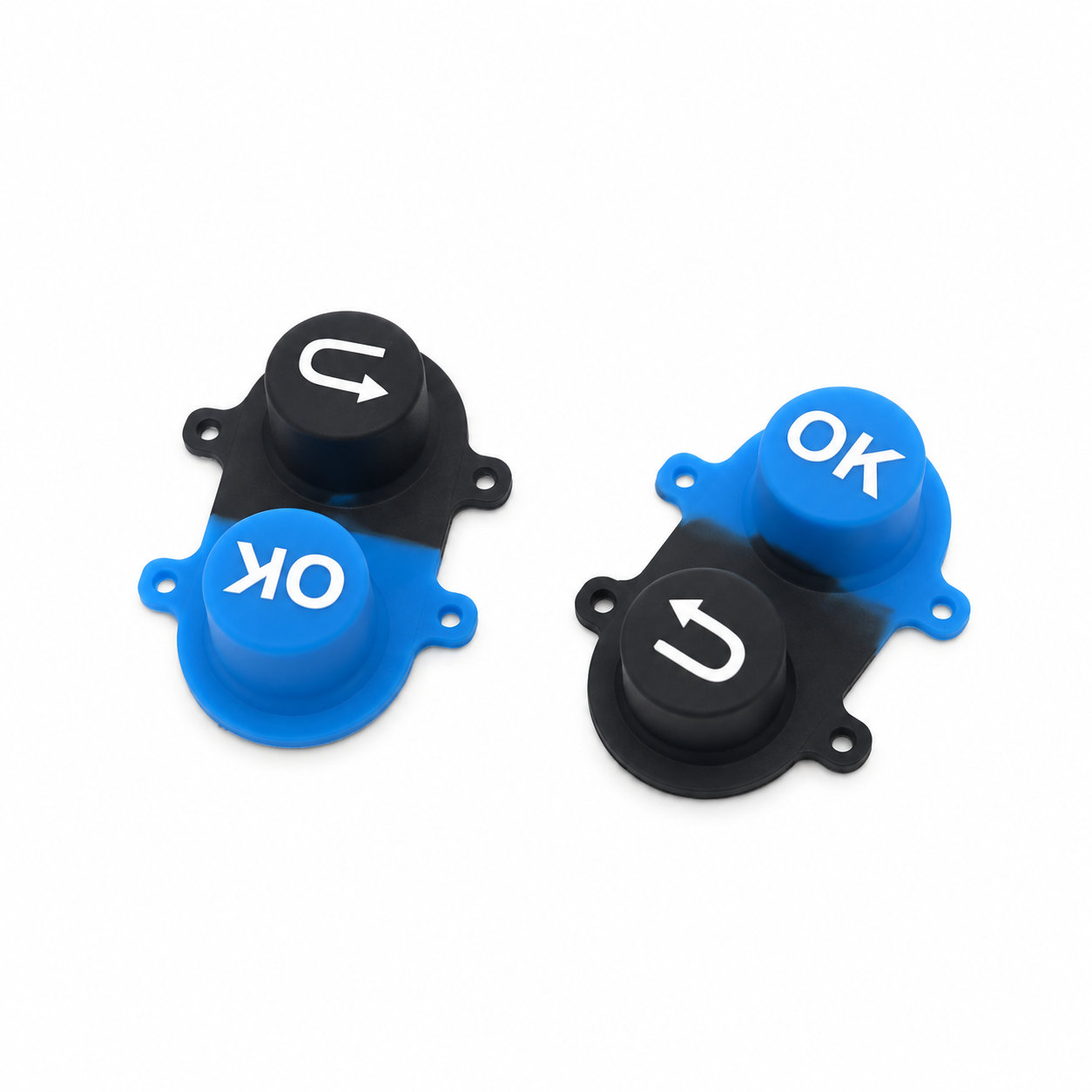 Silicone elastomer conductive button keypad