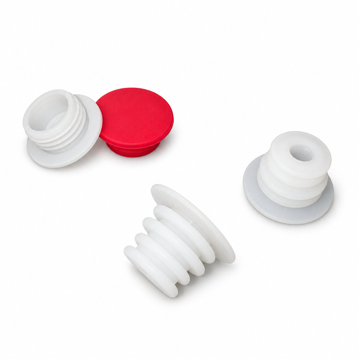 Custom rubber plug for hole threaded silicone rubber stopper