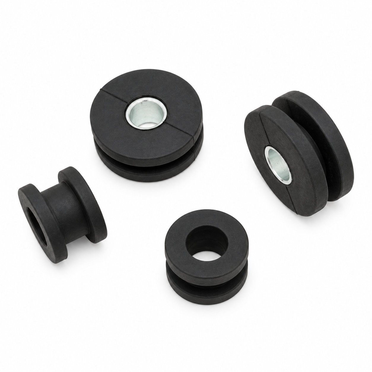 Molded silicone rubber conductive grommet for industrial machine