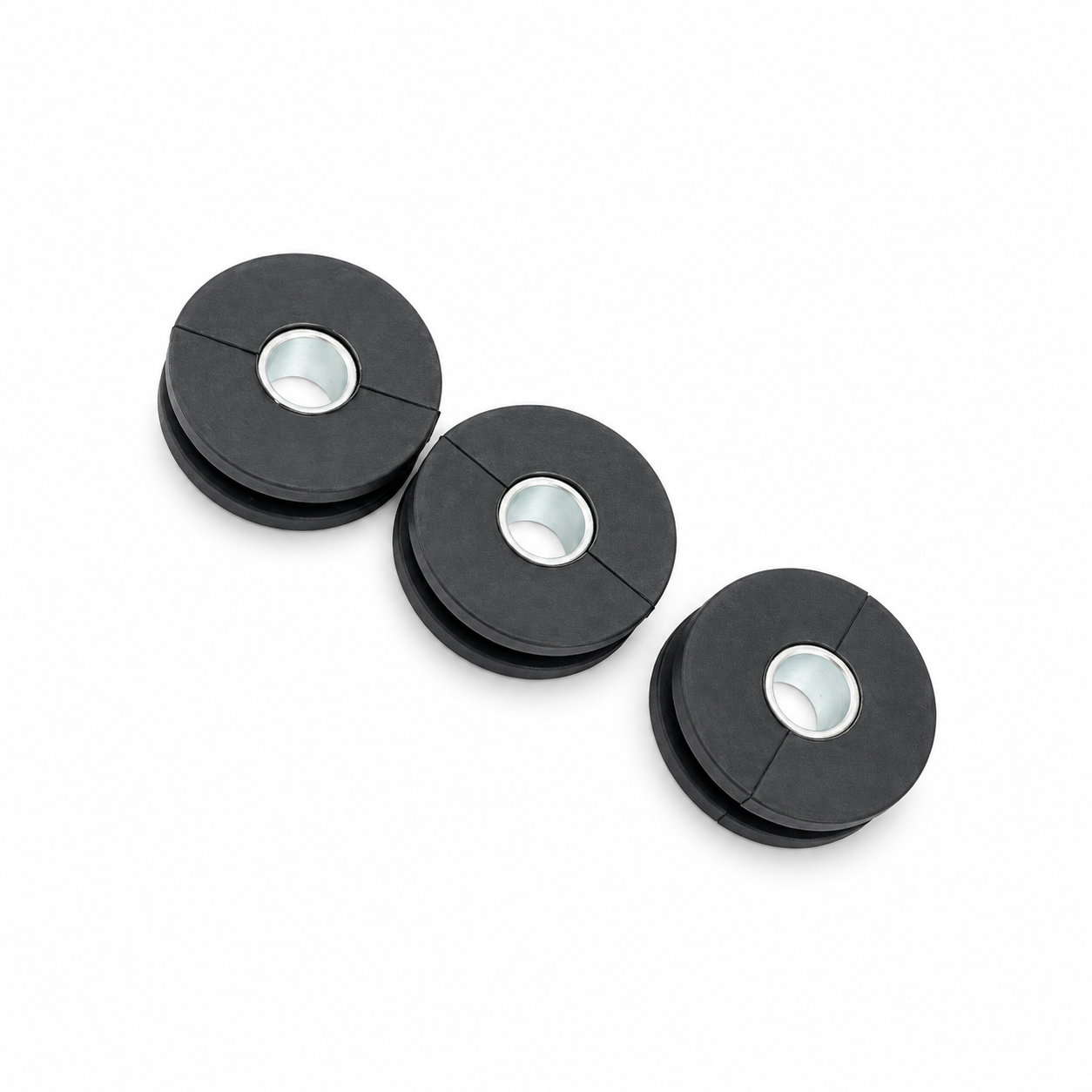 Molded conductive cable round grommet bushes with metal part