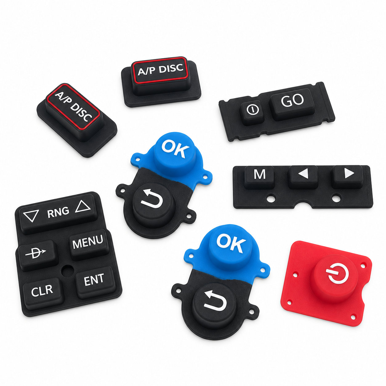 Custom made multicolor silicone rubber keypad