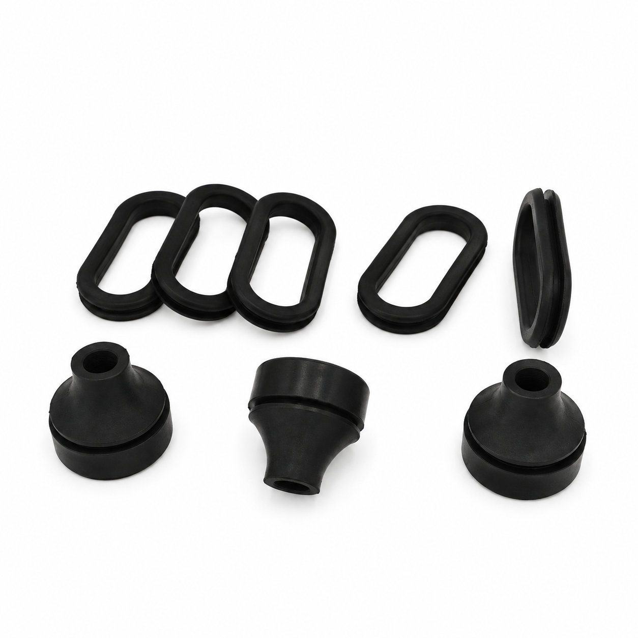 Custom molded blanking hole silicone rubber grommet