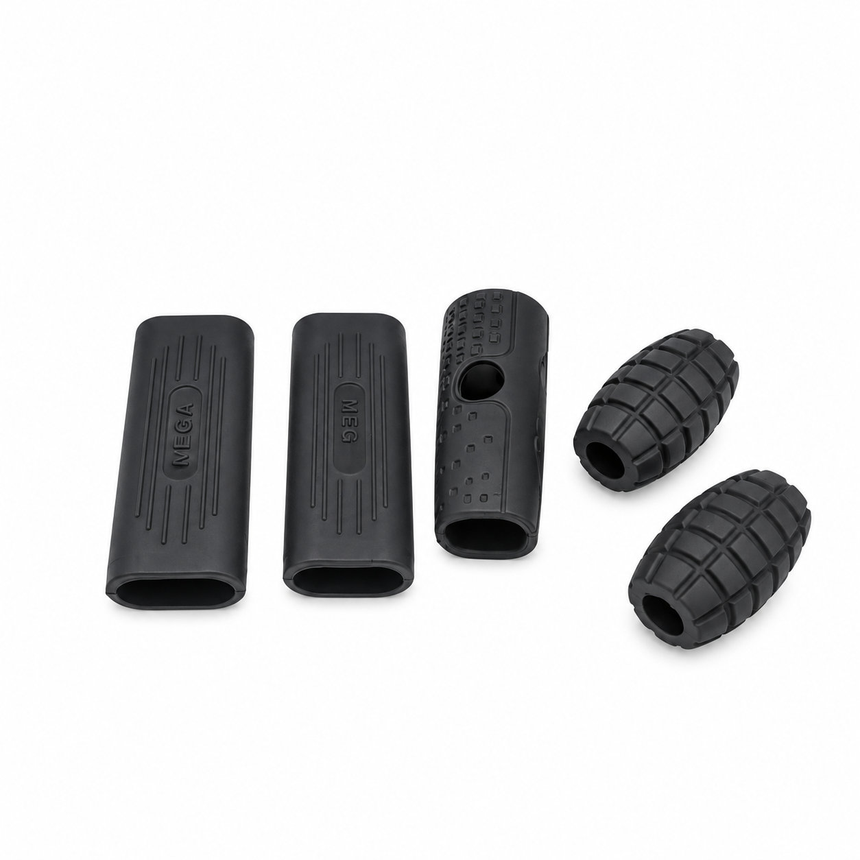 Custom molded silicone rubber slip-on handle grip