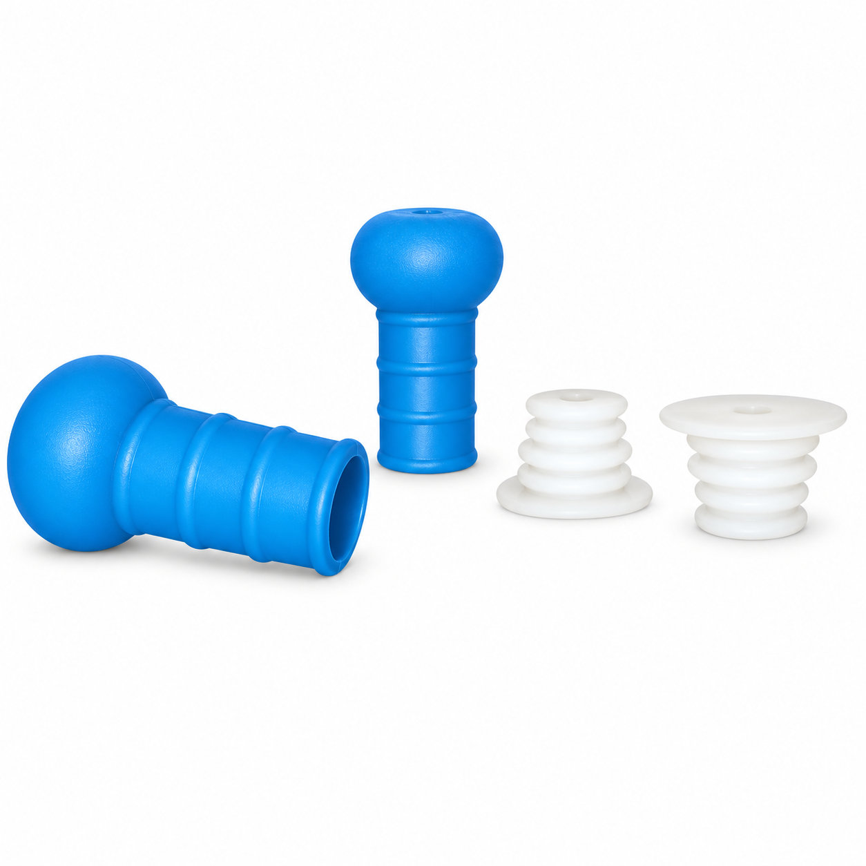 Custom threaded blue white rubber silicone stopper plug