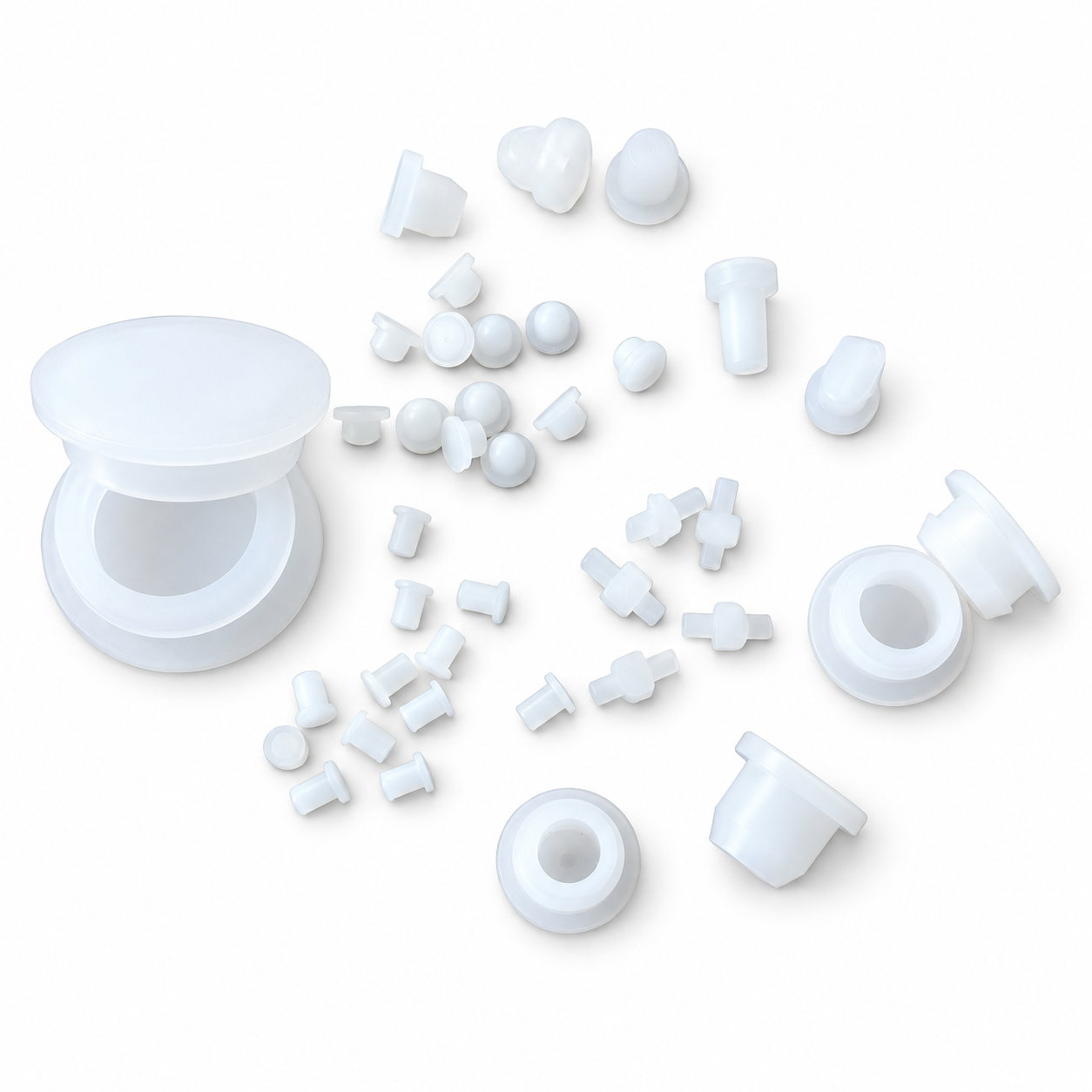Custom clear silicone rubber pipe plug vial caps