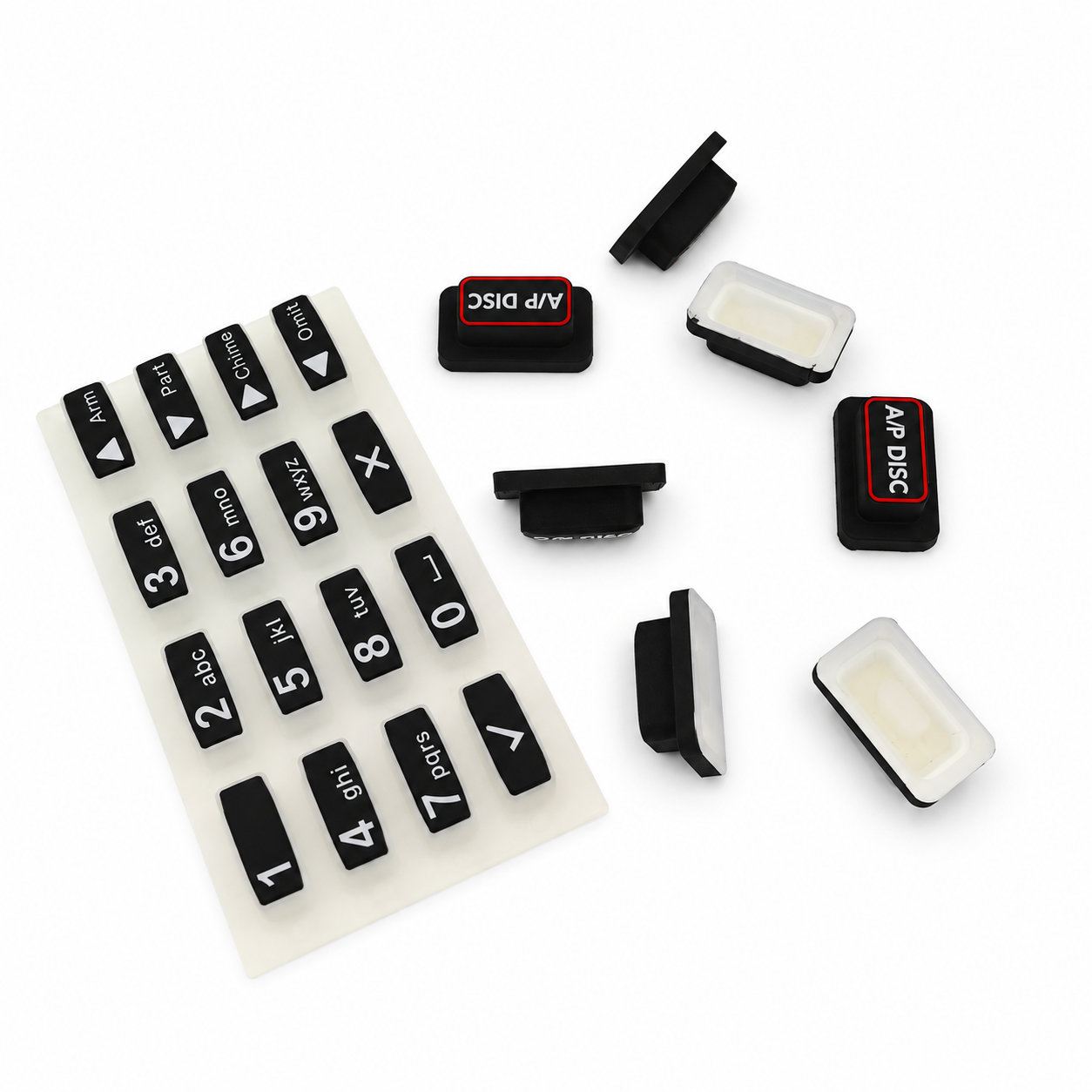 OEM conductive silicone rubber keypad with PU coating