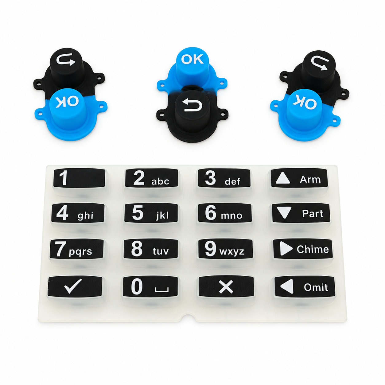 Heat-resistant waterproof conductive silicone keypad button