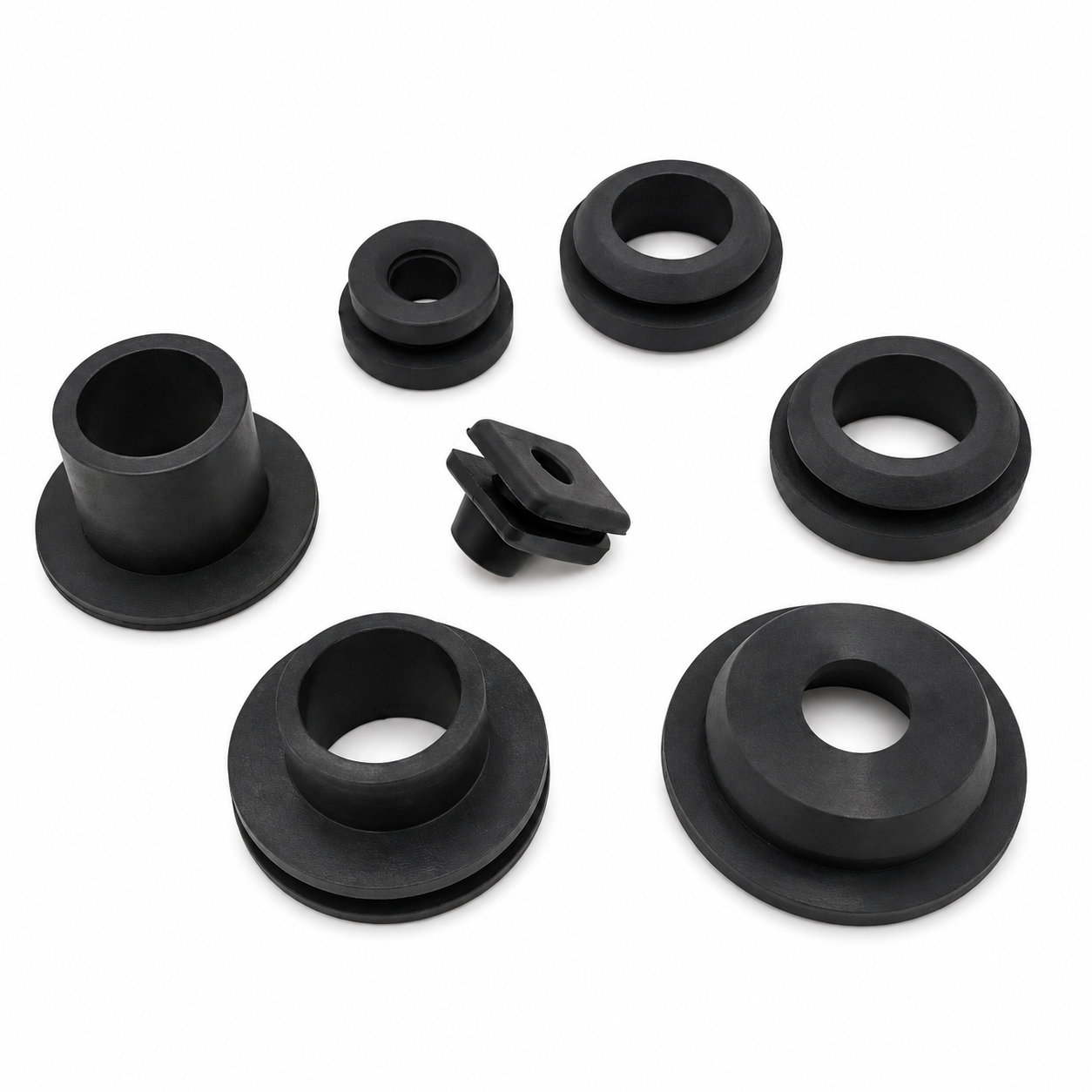 Custom flanged rubber grommet/ push through grommet