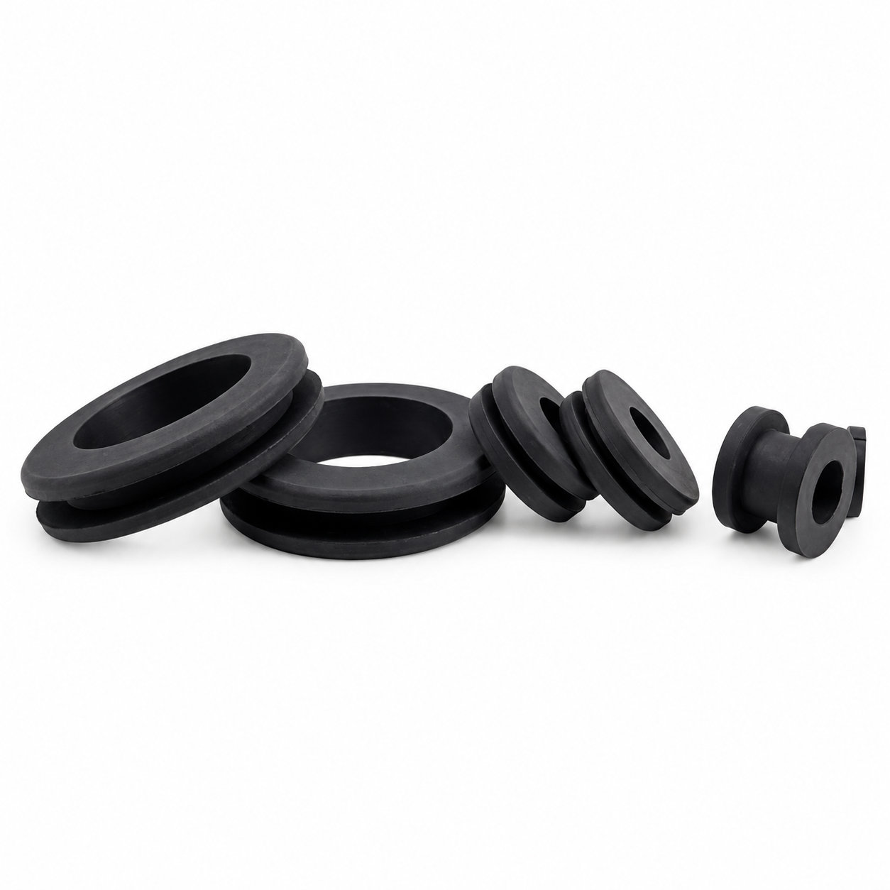 Fire resistant rubber grommet insert hardware