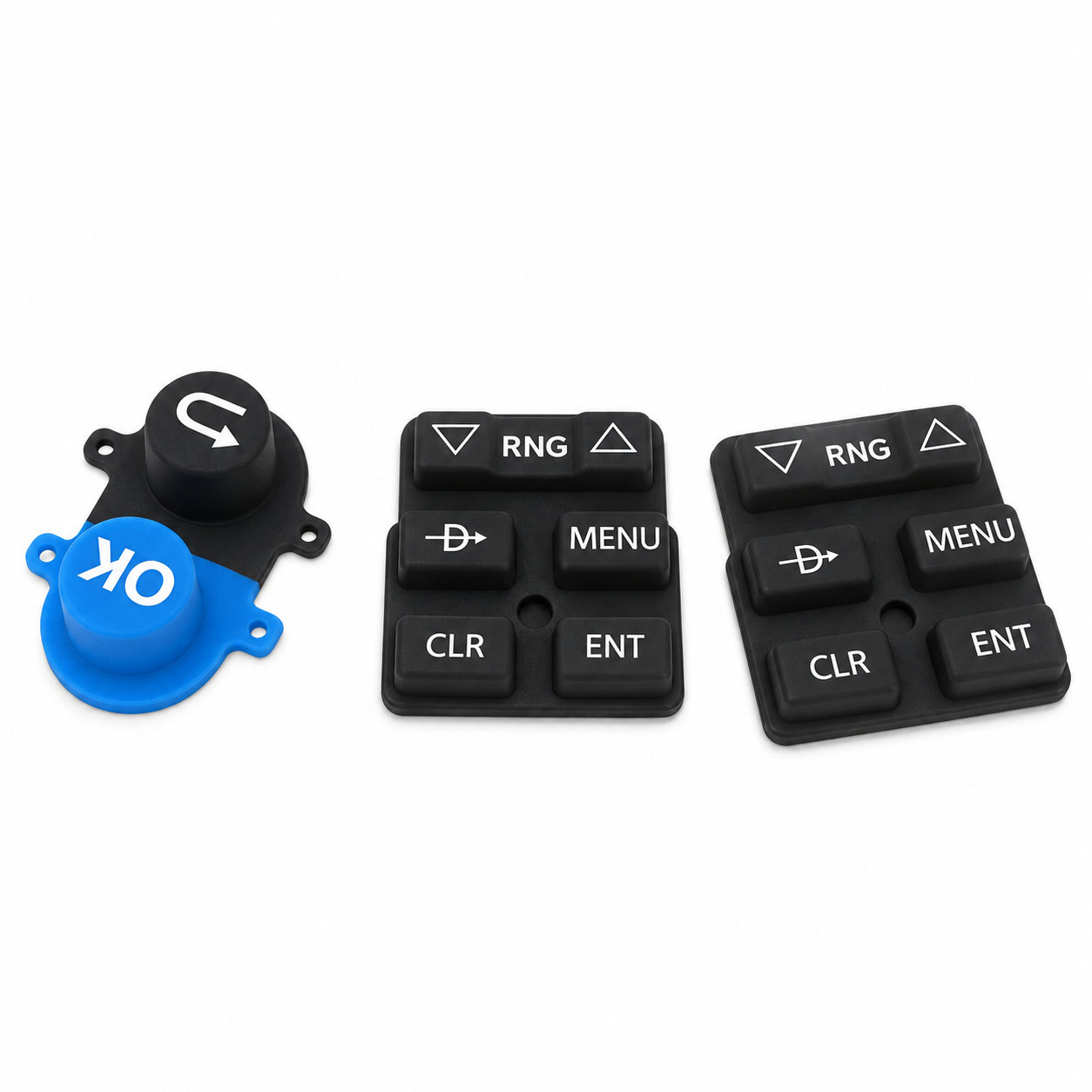 Elastomer silicone button rubber keypads with carbon pill