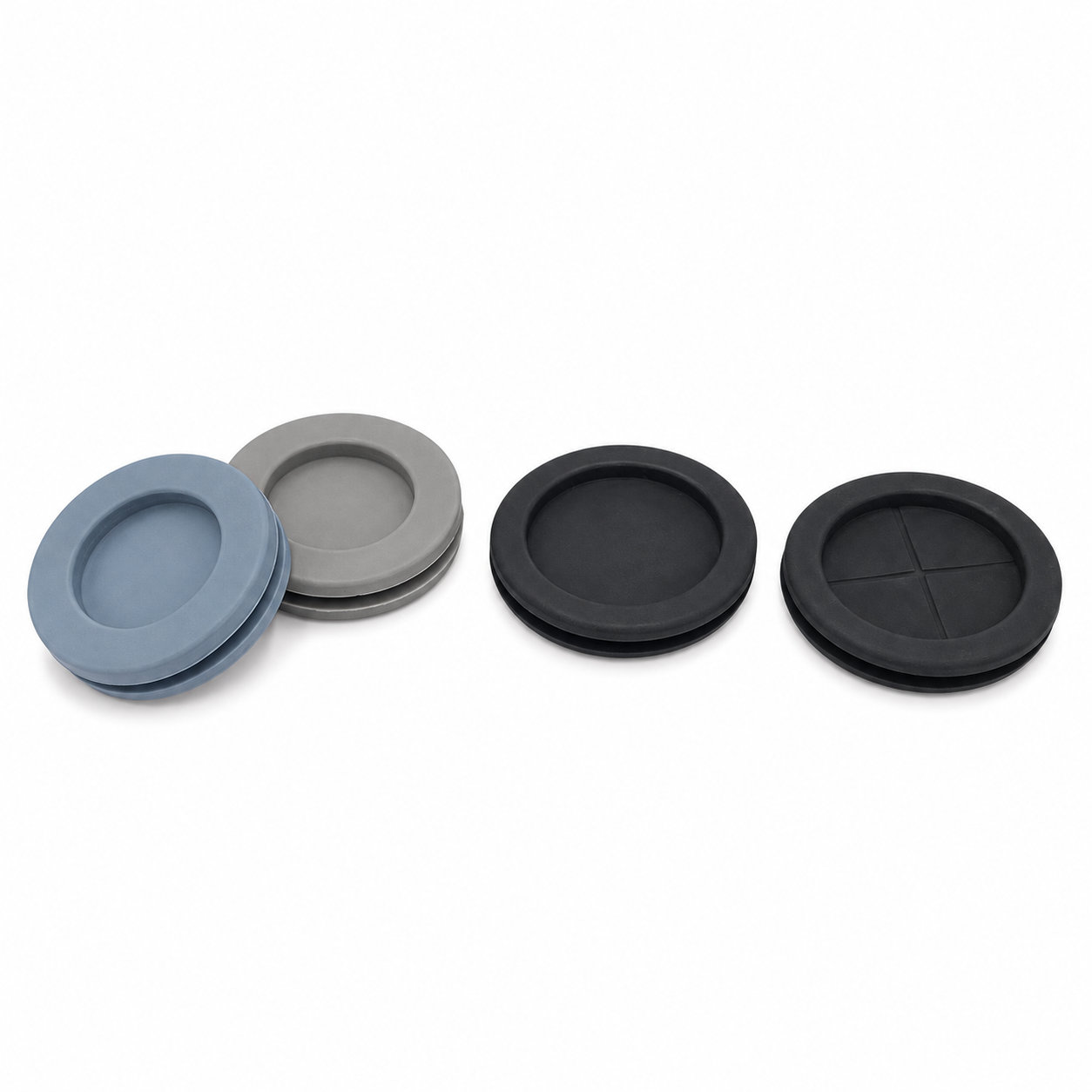 Blind abrasion-resistant silicone grommet