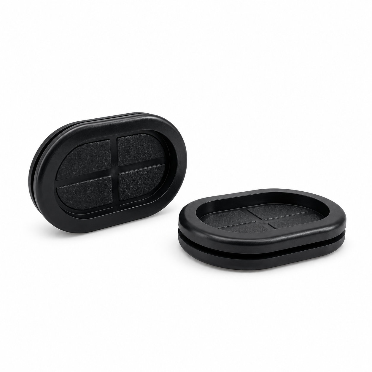 Blind oval rubber grommet