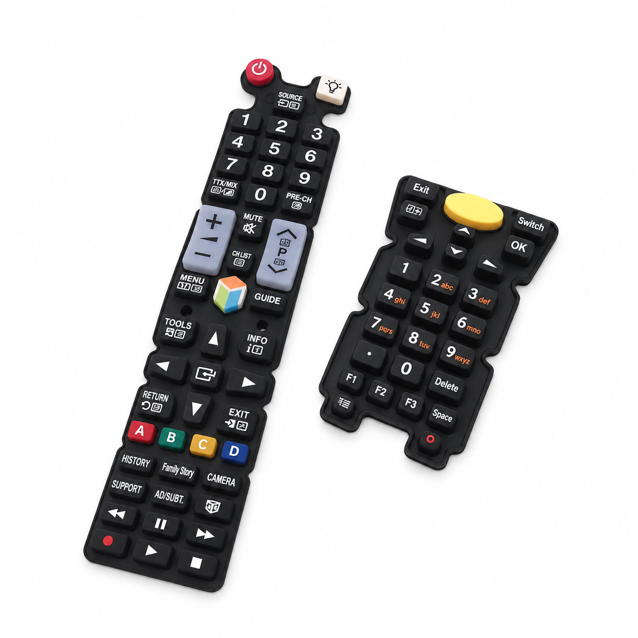 Silicone rubber keypad for tv remote control