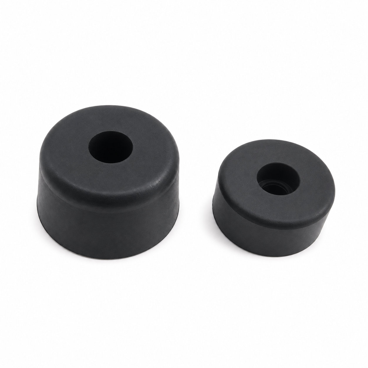 Custom made black round adjustable rubber feet